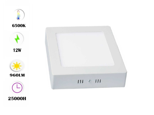 10x 10 x LED Paneel – Vierkant Opbouw – 12W – 6500K – IP20 – kavel bij XL Auctions