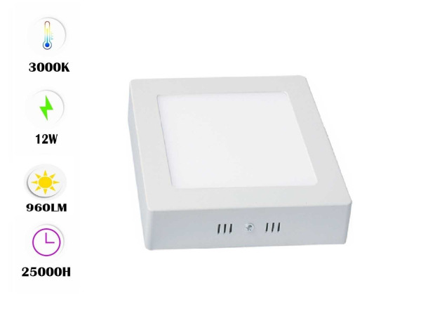 30x 30 x LED Paneel – Vierkant Opbouw – 12W – 3000K – IP20 – kavel bij XL Auctions