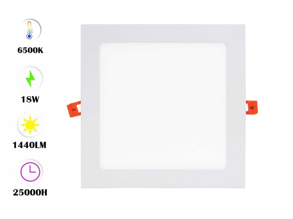 10x 10 x LED Paneel – Vierkant Inbouw – 18W – 6500K – IP20 – kavel bij XL Auctions