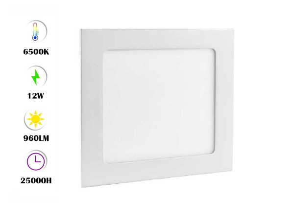 20x 20 x LED Paneel – Vierkant Inbouw – 12W – 6500K – IP20 – kavel bij XL Auctions