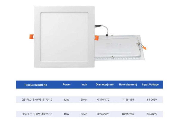 10x 10 x LED Paneel – Vierkant Inbouw – 18W – 6500K – IP20 – foto 3 – kavel bij XL Auctions