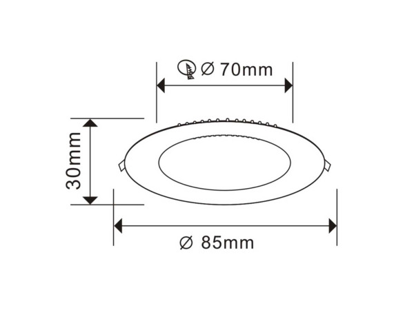 25x 25 x LED Paneel – Rond Inbouw – 5W – 3000K Warm Wit – IP20 – foto 3 – kavel bij XL Auctions