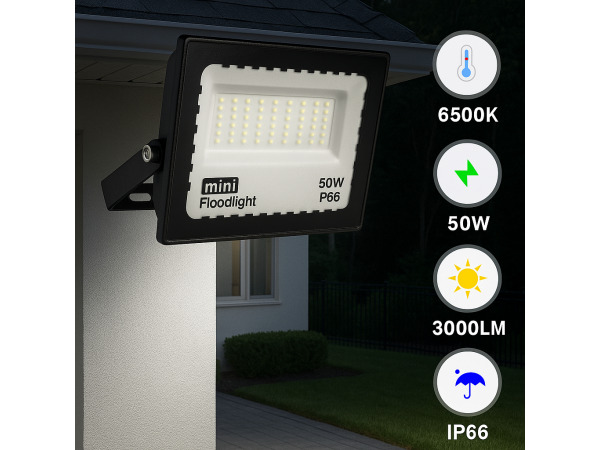 6x 6 x LED Schijnwerper MINI 50W – 6500K – IP65 – MINIONS-50 – kavel bij XL Auctions