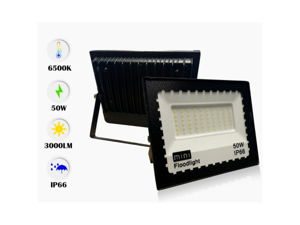 6x 6 x LED Schijnwerper MINI 50W – 6500K – IP65 – MINIONS-50 – foto 2 – kavel bij XL Auctions