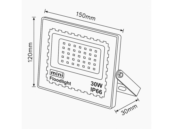 6x 6 x LED Schijnwerper MINI 30W – 6500K – IP65 – MINIONS-30 – foto 3 – kavel bij XL Auctions