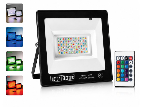 4x 4 x RGB LED Schijnwerper 100W – Zwart – IP65 – REMIX-100 – kavel bij XL Auctions