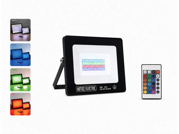 4x 4 x RGB LED Schijnwerper 20W – Zwart – IP65 – REMIX-20 – kavel bij XL Auctions
