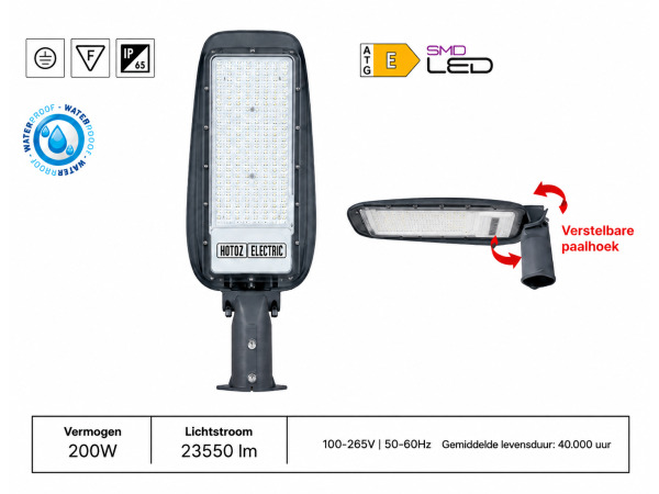 5x 5 x LED Straatlantaarn 200W – 6400K – Grijs – FLORIDA-200 – kavel bij XL Auctions