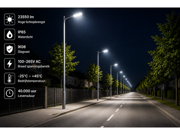 5x 5 x LED Straatlantaarn 200W – 6400K – Grijs – FLORIDA-200 – foto 4 – kavel bij XL Auctions