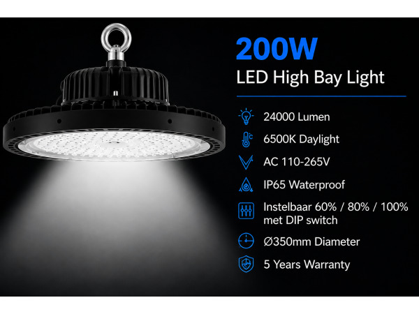10x 10 x LED UFO Highbay PRO 200W – 6500K – WEB-200 – kavel bij XL Auctions
