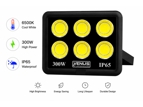 4x 4 x LED Schijnwerper 300W – 6500K Koud Wit – IP65 – EYES-300 – foto 2 – kavel bij XL Auctions