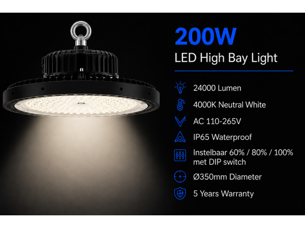 10x 10 x LED UFO Highbay PRO 200W – 4000K – WEB-200 – kavel bij XL Auctions