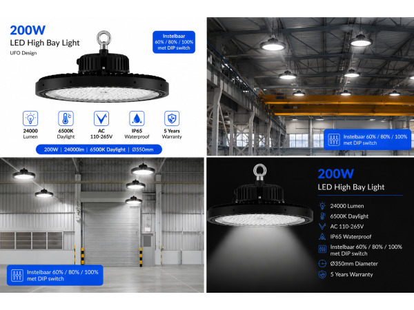 20x 20 x LED UFO Highbay PRO 200W – 6500K – WEB-200 – foto 3 – kavel bij XL Auctions