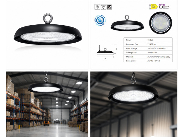 25x 25 x LED UFO Highbay – 150W – 6400K – IP65 – AGORA-150 – foto 4 – kavel bij XL Auctions