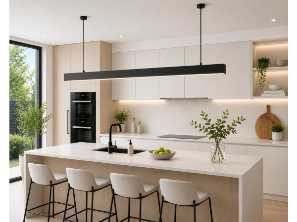 3x 3 x Lineaire LED Hanglamp 40W – 3CCT – Zwart – INNOVA3-40 – kavel bij XL Auctions