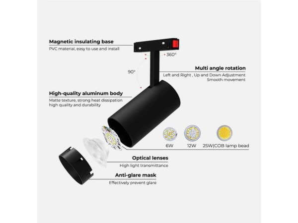 20x 20 x LED Spot voor Magnetische Rail – 20W – 4000K – Bery-20 – foto 4 – kavel bij XL Auctions