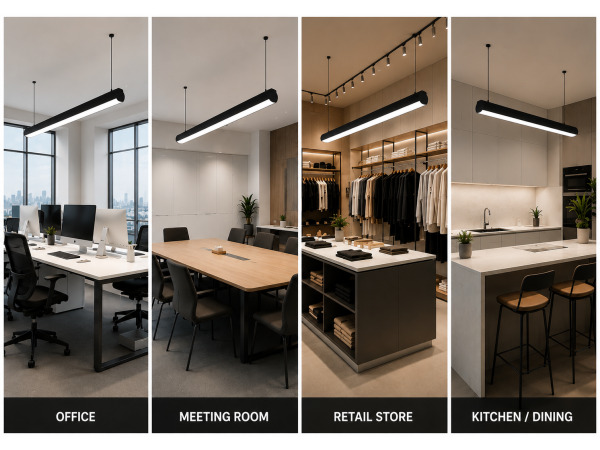 2x 2 x Lineaire LED Hanglamp 40W – 3CCT – Zwart – AVENUE – foto 3 – kavel bij XL Auctions