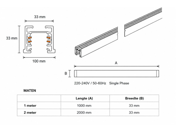 30x 30 x Verlichtingsrail – 2 Meter – Wit – LIGHTING TRACK – foto 3 – kavel bij XL Auctions