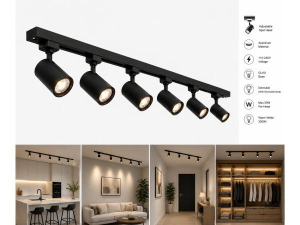 10x 10 x 1-Fase Railverlichting Set – Zwart – kavel bij XL Auctions