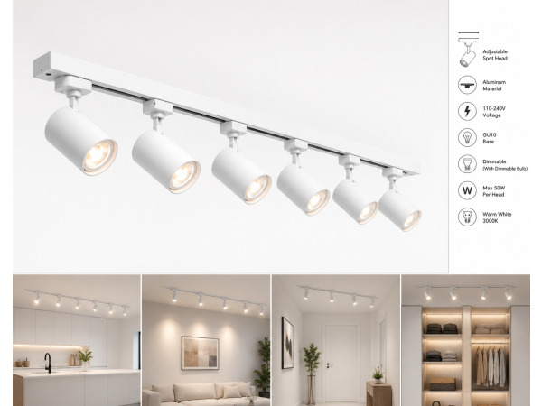 6x 6 x 1-Fase Railverlichting Set – Wit – foto 2 – kavel bij XL Auctions