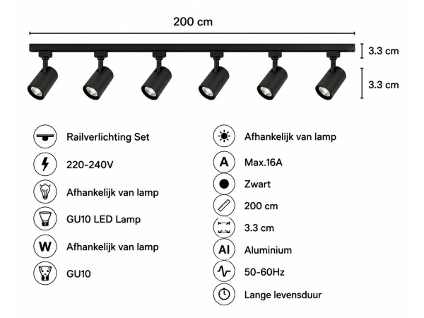 20x 20 x 1-Fase Railverlichting Set – Zwart – foto 5 – kavel bij XL Auctions