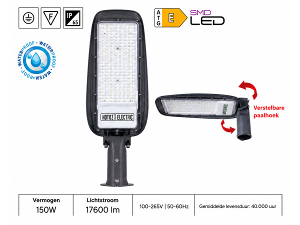 5x 5 x LED Straatlantaarn 150W – 6400K – Grijs – FLORIDA-150 – kavel bij XL Auctions