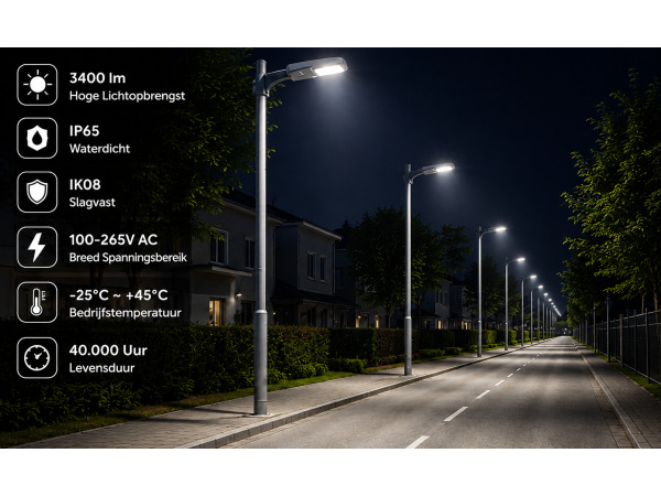 10x 10 x LED Straatlantaarn 30W – 6400K – Grijs – FLORIDA-30 – foto 3 – kavel bij XL Auctions