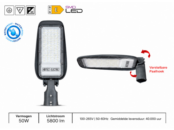 10x 10 x LED Straatlantaarn 50W – 6400K – Grijs – FLORIDA-50 – kavel bij XL Auctions