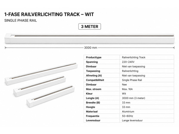 10x 10 x Verlichtingsrail – 3 Meter – Wit – LIGHTING TRACK – foto 4 – kavel bij XL Auctions