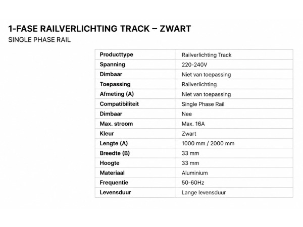 30x 30 x Verlichtingsrail – 1 Meter – Zwart – LIGHTING TRACK – foto 2 – kavel bij XL Auctions