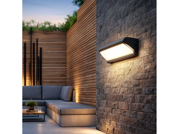 4x 4 x LED Wandlamp – 12W – 3500K – IP54 – Zwart – SAW-05 – kavel bij XL Auctions