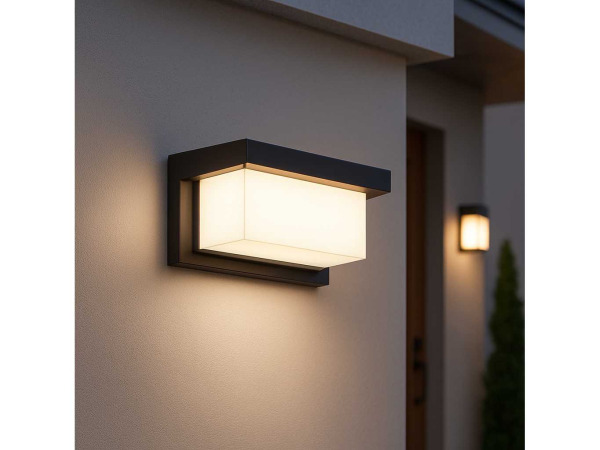 4x 4 x LED Wandlamp – 12W – 3500K – IP54 – Zwart – SAW-02 – kavel bij XL Auctions