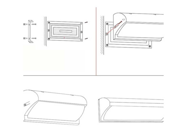 8x 8 x LED Wandlamp – 12W – 3500K – IP54 – Zwart – SAW-05 – foto 3 – kavel bij XL Auctions