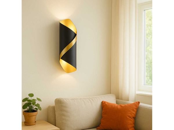 8x 8 x LED Wandlamp – 6W – 3500K – IP54 – Zwart/Goud – SW-35 – kavel bij XL Auctions
