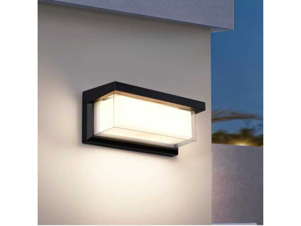 4x 4 x LED Wandlamp – 12W – 3500K – IP54 – Zwart – SAW-02 – foto 4 – kavel bij XL Auctions