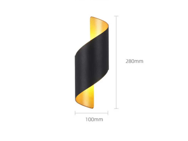 4x 4 x LED Wandlamp – 6W – 3500K – IP54 – Zwart/Goud – SW-34 – foto 5 – kavel bij XL Auctions