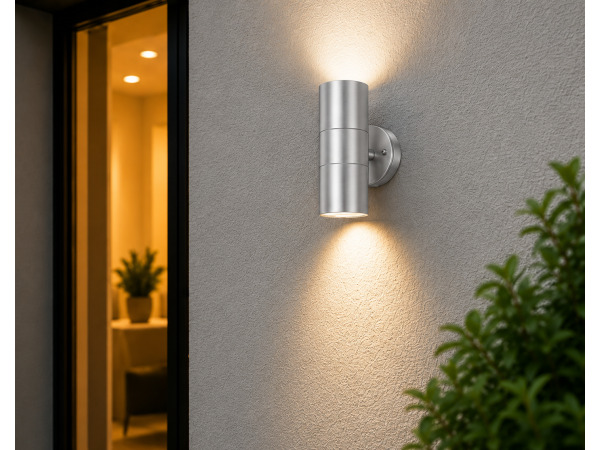 4x 4 x Buitenwandlamp Up & Down – Mat Chroom – MANOLYA-2 – foto 3 – kavel bij XL Auctions