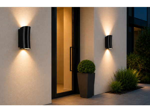 8x 8 x Buitenwandlamp Up & Down – GU10 – Zwart – IP44 – SAFARI – kavel bij XL Auctions