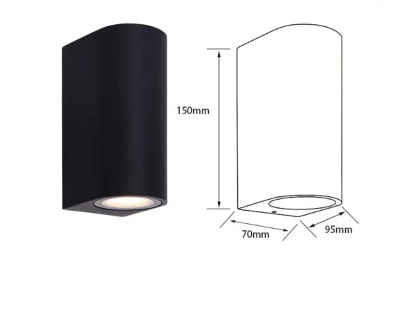 6x 6 x Buitenwandlamp – GU10 – Dubbele Lichtuitstraling – foto 2 – kavel bij XL Auctions