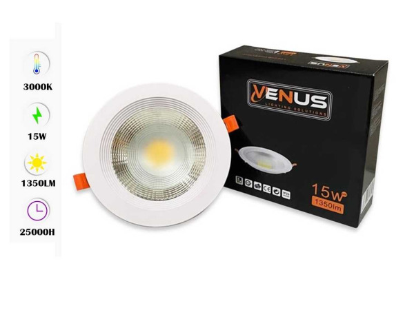 10x 10 x LED Downlight – 15W – 3000K Warm Wit – IP20 – kavel bij XL Auctions