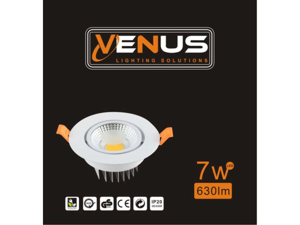 25x 25 x LED Inbouw Downlight – 7W – Kantelbaar – 6500K Koud Wit – foto 3 – kavel bij XL Auctions
