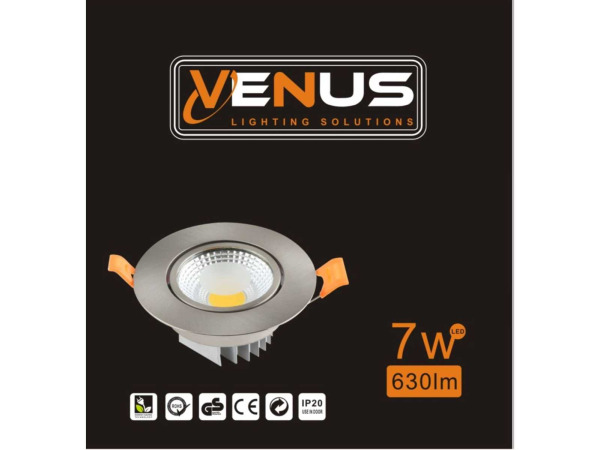25x 25 x LED Downlight – 7W – Kantelbaar – 3000K – Zilver – foto 5 – kavel bij XL Auctions