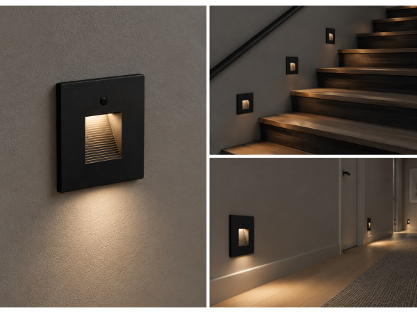 10x 10 x LED Trapverlichting 1W – Zwart – PIR Sensor – DIAMOND – foto 3 – kavel bij XL Auctions
