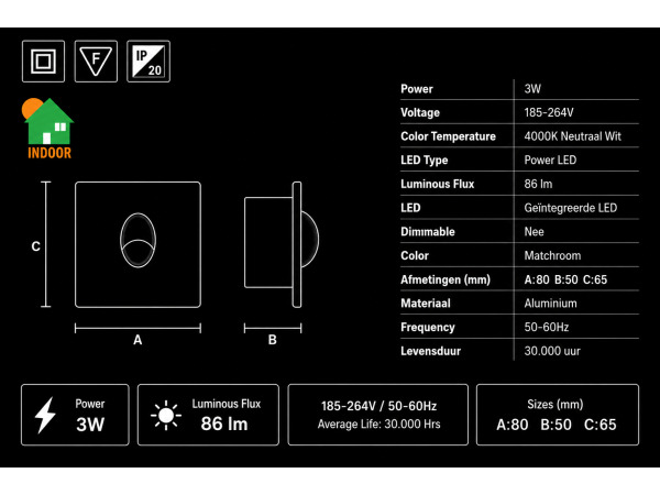10x 10 x LED Trapverlichting 3W – 4000K – Mat Chroom – ZÜMRÜT – foto 4 – kavel bij XL Auctions