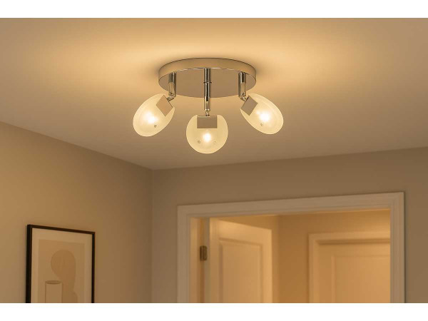6x 6 x LED Plafondlamp – 3 Spots – 3 x 5W – 4000K – HL7160L – kavel bij XL Auctions