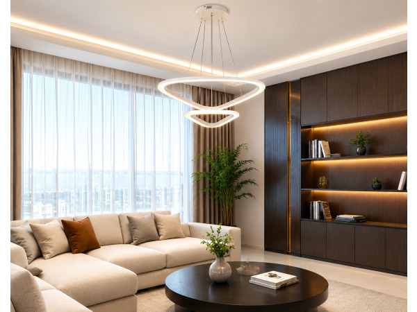 LED Kroonluchter – 3 Kleuren – Dimbaar – P7068/2S – kavel bij XL Auctions