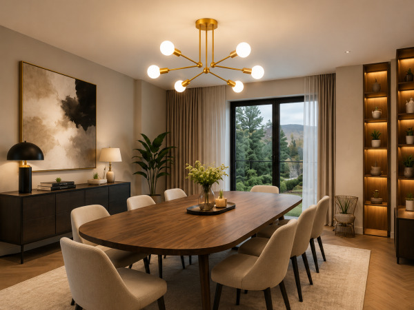 LED Hanglamp Max 18W – 6x E27 – Goud – LORENZO-6 – kavel bij XL Auctions