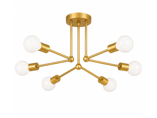 LED Hanglamp Max 18W – 6x E27 – Goud – LORENZO-6 – foto 2 – kavel bij XL Auctions
