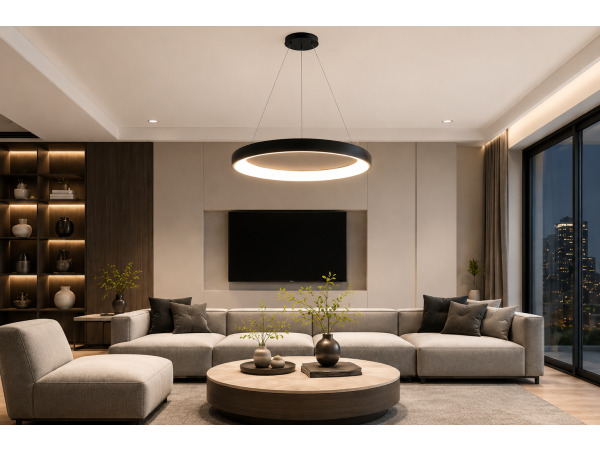 LED Ring Hanglamp 30W – 4000K – Zwart – IP20 – ESSENCE-30 – kavel bij XL Auctions