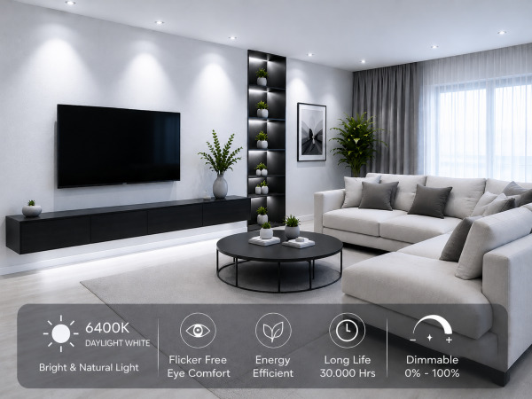 50x 50 x LED Spot GU10 – 6W – Dimbaar – 6400K – IP20 – foto 3 – kavel bij XL Auctions